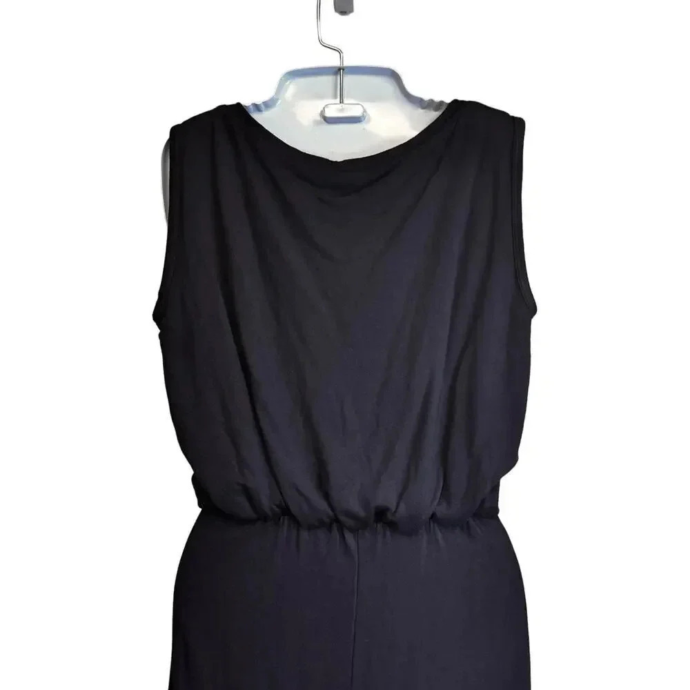 Go Couture Blouson Jersey Knit Navy Blue Maxi‎ Dress Women's L NWOT - Picture 7 of 10